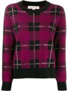 Michael Michael Kors Plaid Embellished Sweater - Pink