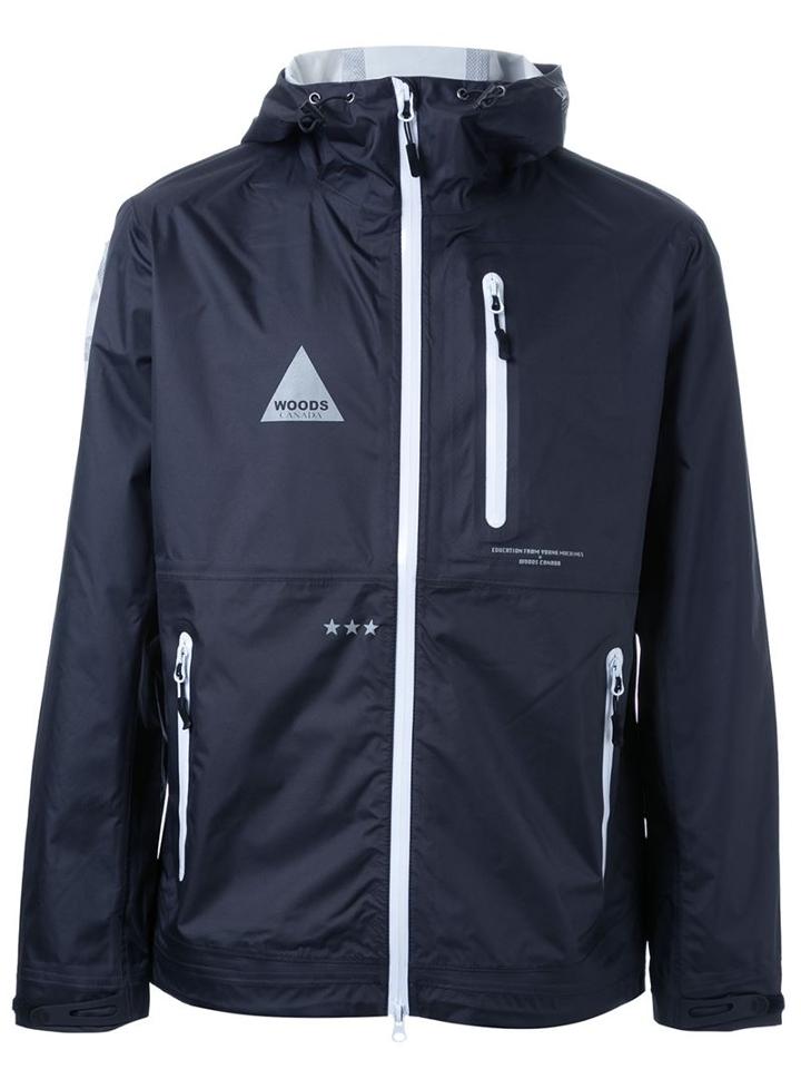 Education From Youngmachines Contrast Zip Detail Hooded Jacket, Men's, Size: 3, Black, Polyester