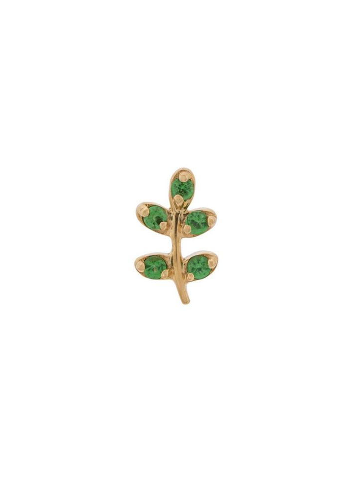 Loquet 18kt Gold Olive Branch Charm Necklace - Yellow