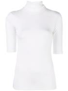 Majestic Filatures 3/4 Sleeve Roll Neck Top - White