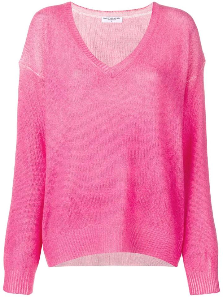 Majestic Filatures Deep V-neck Jumper - Pink