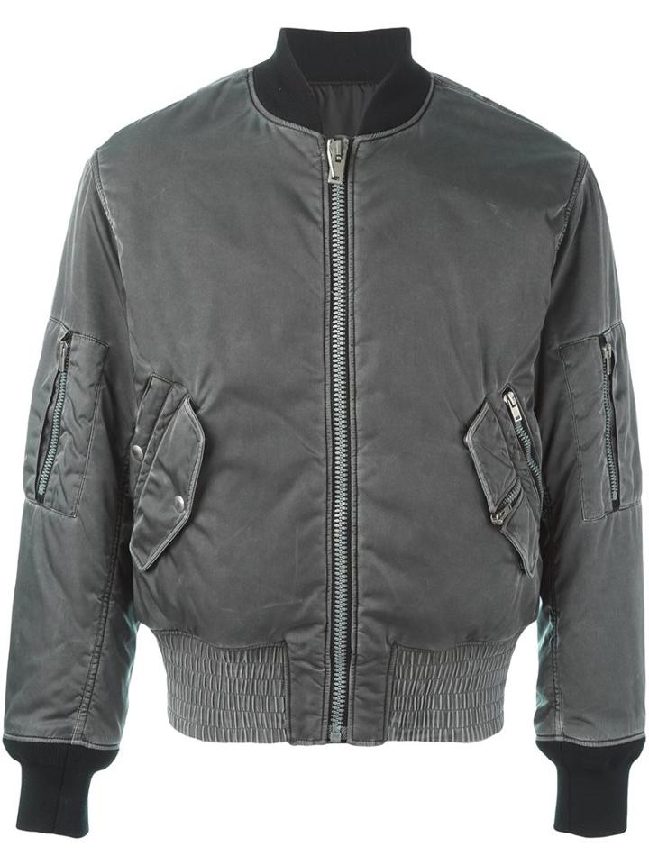 Maison Margiela Classic Bomber Jacket, Men's, Size: 50, Grey, Cotton/nylon/polyester