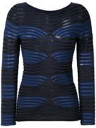 Giorgio Armani Woven Stripe Top - Black