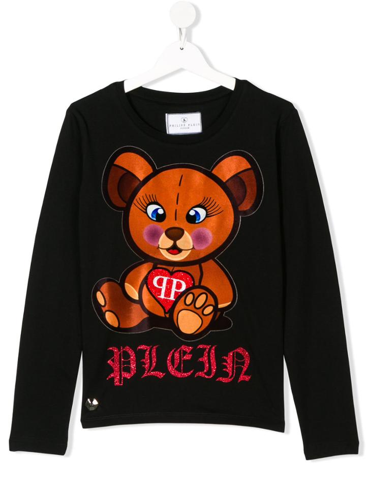 Philipp Plein Junior Teen Teddy Print T-shirt - Black