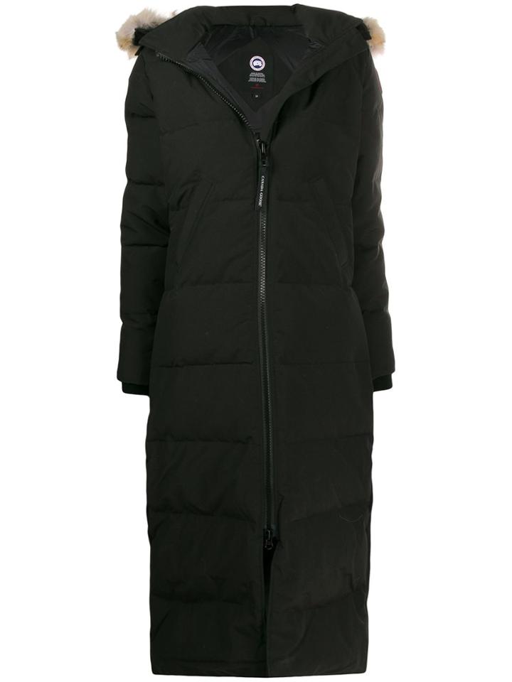 Canada Goose Fur Hooded Padded Coat - Black