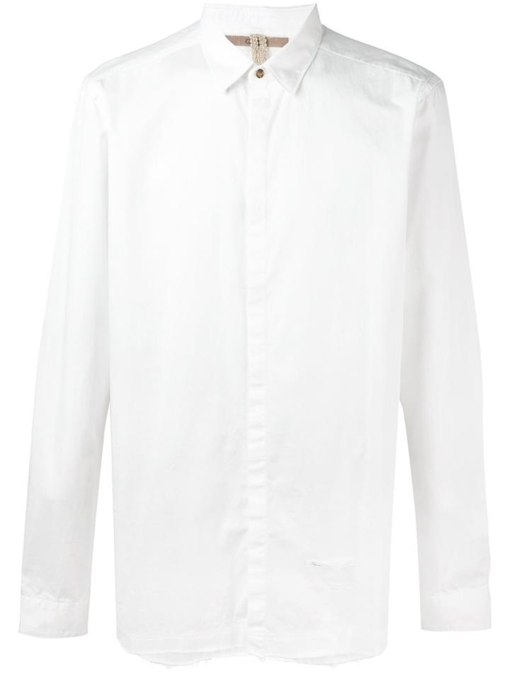 Dnl Frayed Cut-away Collar Shirt