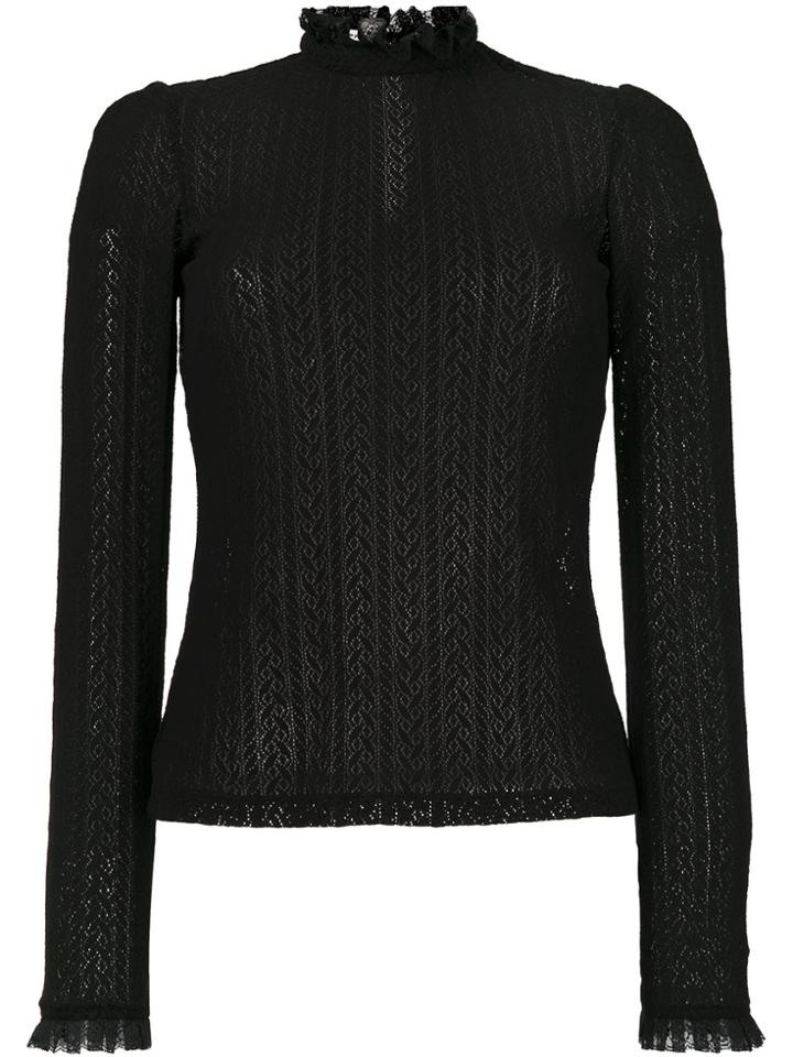 Philosophy Di Lorenzo Serafini Frilled Neck Lace Blouse - Black
