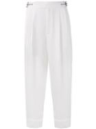 Tom Ford - High Waisted Cropped Trousers - Women - Silk/acetate - 38, White, Silk/acetate
