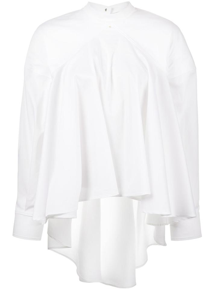 Esteban Cortazar Open Back Pleated A-line Blouse - White