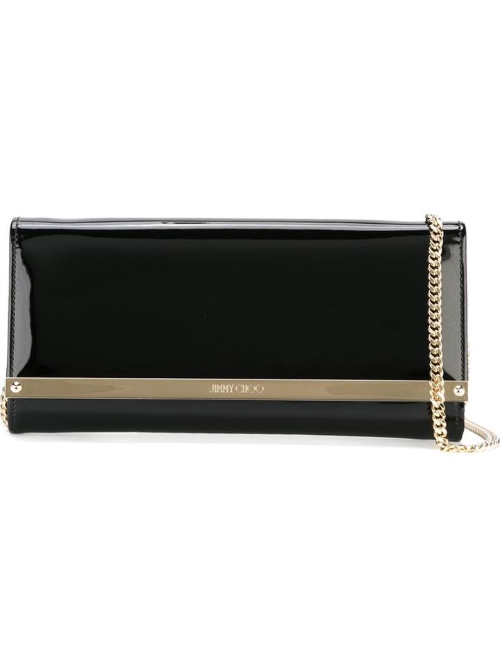 'milla' Clutch, Women's, Black, Calf Leather/metallic Fibre, Jimmy Choo