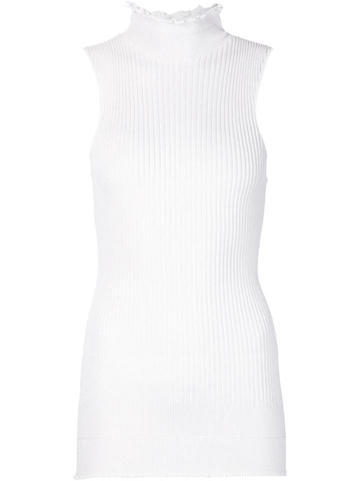 Proenza Schouler Ribbed Knit Tank Top, Women's, Size: S, White, Silk/polyamide/viscose