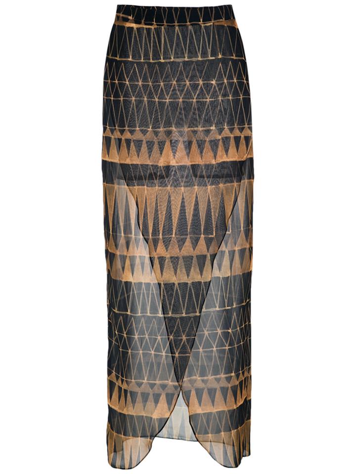 Brigitte Printed Beach Skirt - Black