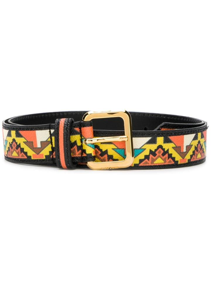Etro Geometric Print Belt - Black