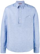 Barena Henley Shirt, Size: 50, Blue, Cotton/linen/flax
