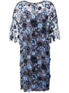 Antonio Marras Floral Embroidered Shift Dress - Blue