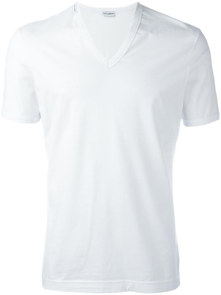 Dolce & Gabbana Underwear V-neck T-shirt, Men's, Size: Xl, White, Cotton/spandex/elastane