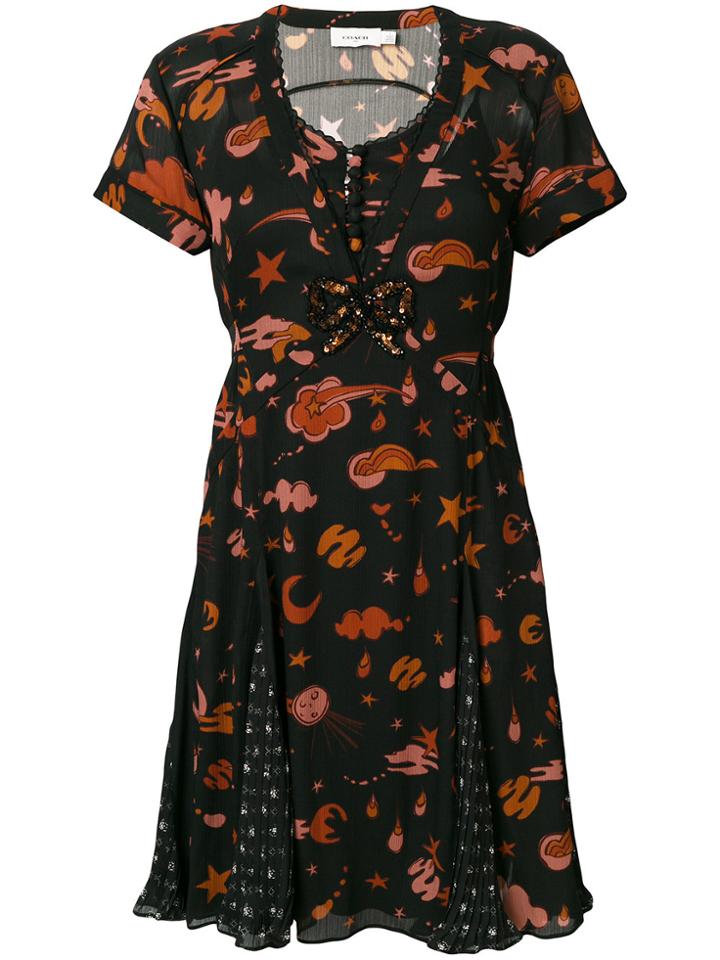 Coach Star Galaxy Print Dress - Black