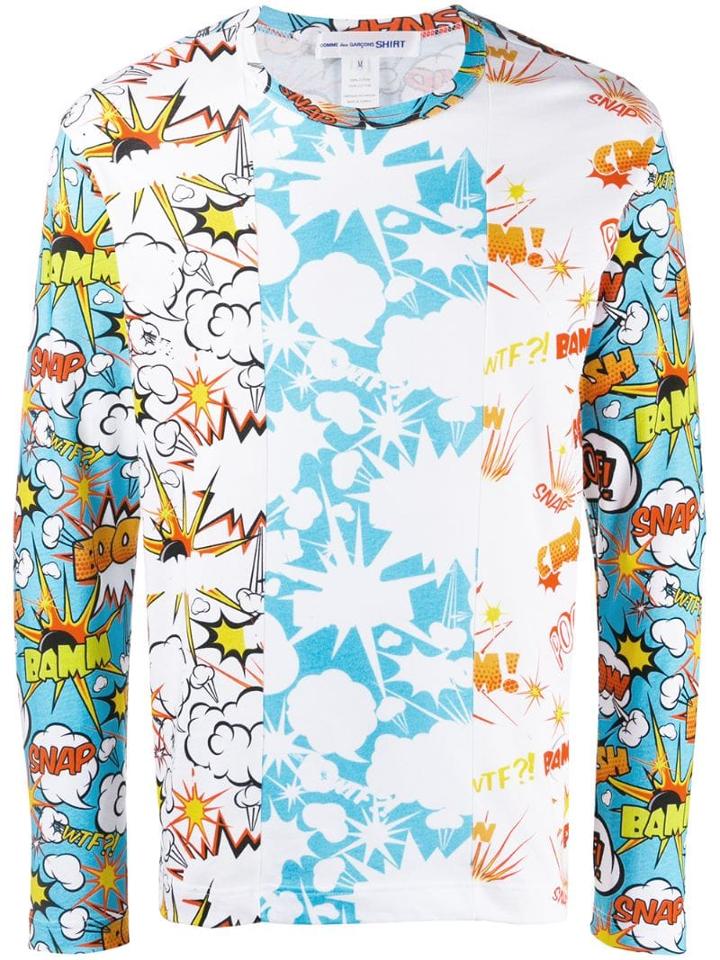 Comme Des Garçons Shirt All-over Print Sweatshirt - Blue
