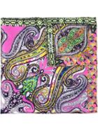 Etro Printed Neckerchief, Men's, Pink/purple, Silk