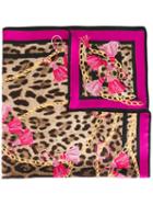 Dolce & Gabbana Leopard Print Scarf, Women's, Pink, Silk