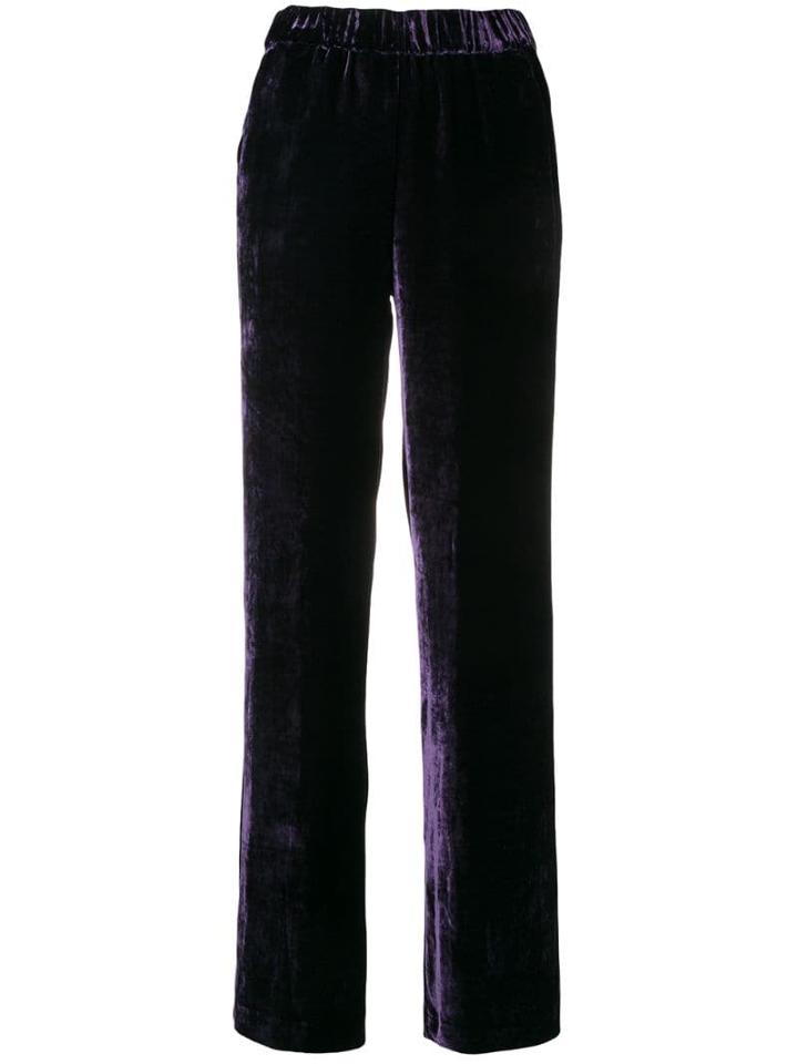 P.a.r.o.s.h. Side Stripe Velvet Trousers - Purple