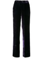 P.a.r.o.s.h. Side Stripe Velvet Trousers - Purple