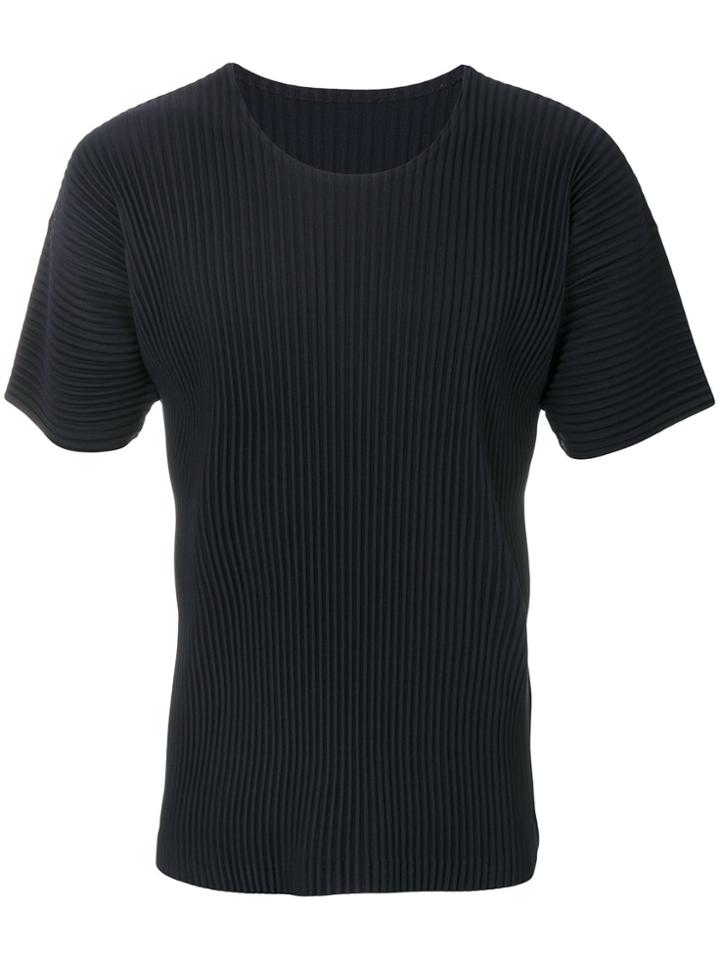 Homme Plissé Issey Miyake Round Neck T-shirt - Blue