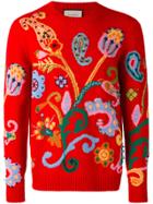 Gucci Paisley Intarsia Sweater - Red