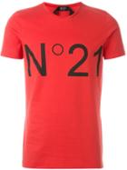 No21 Logo Print T-shirt, Men's, Size: L, Red, Cotton