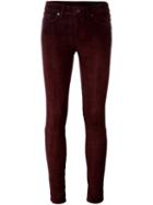 Rag & Bone /jean Suede Skinny Jeans, Women's, Size: 25, Red, Cotton/elastodiene/suede