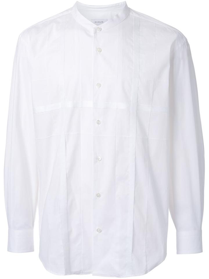 En Route Band Collar Shirt, Men's, Size: 3, White, Cotton/polyurethane