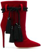 Aleksander Siradekian Contrast Tassel Heeled Boots - Red