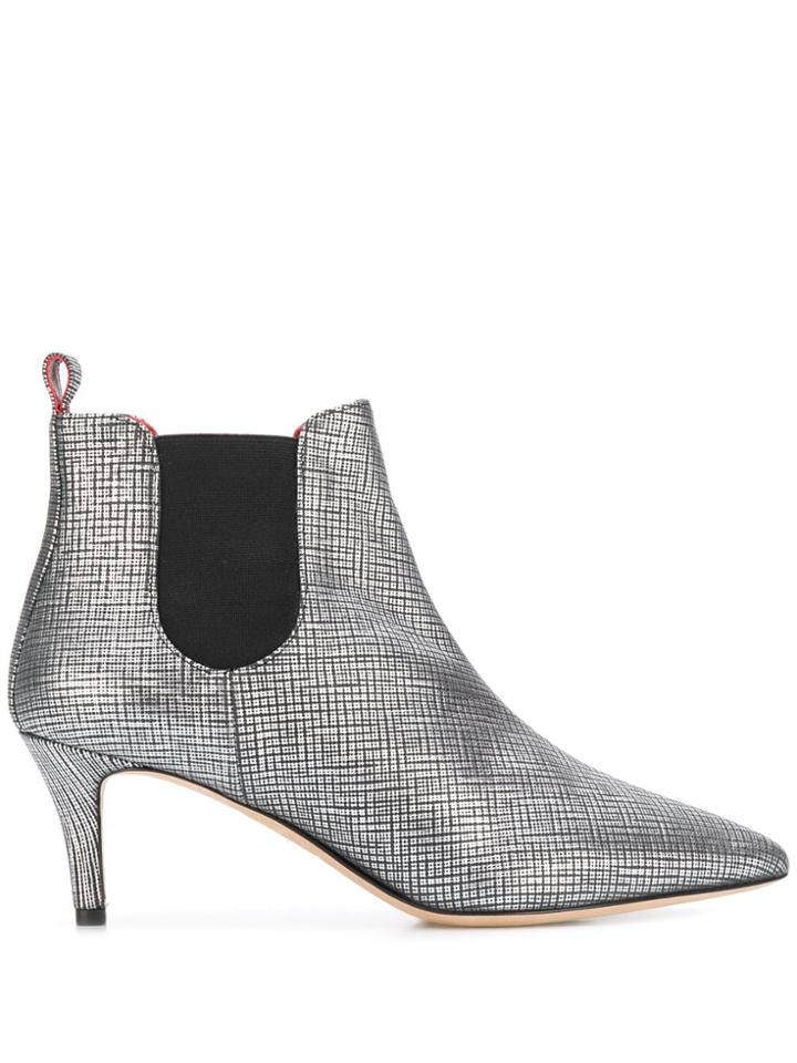 Bams Metallic-effect Ankle Boots - Silver