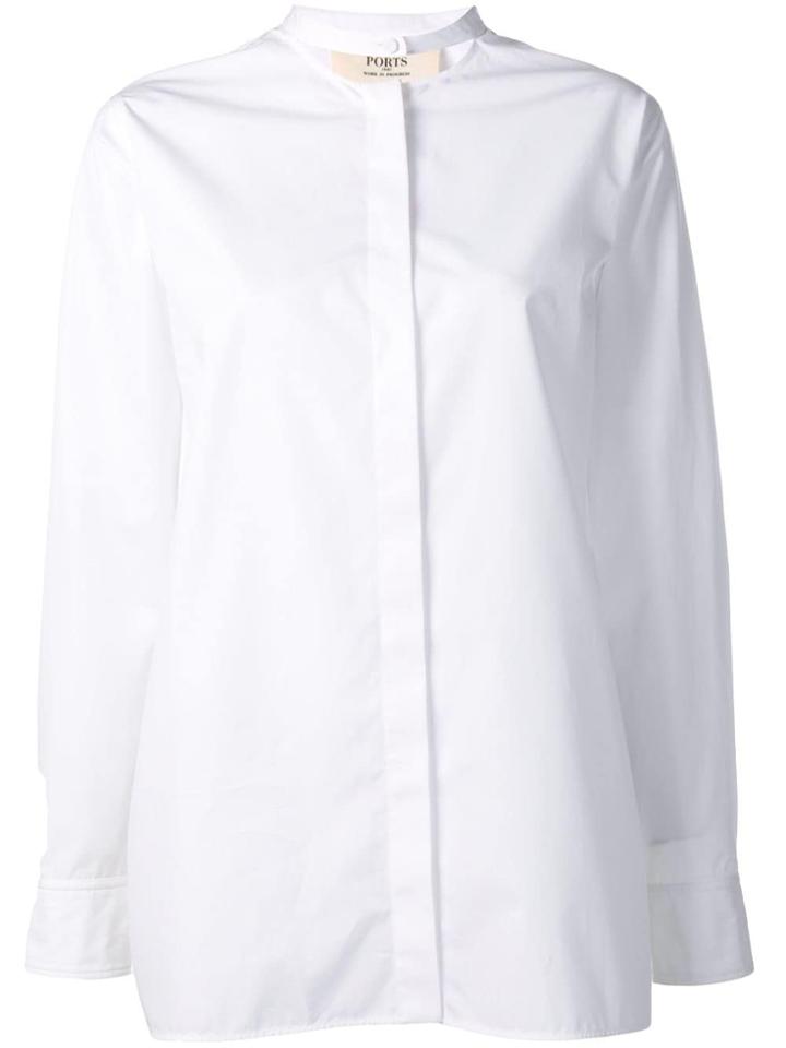Ports 1961 Band Collar Blouse - White