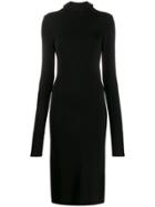 Styland Roll-neck Midi Dress - Black