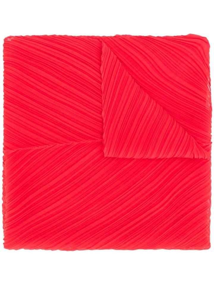 Issey Miyake Lightweight Pleated Scarf - Red