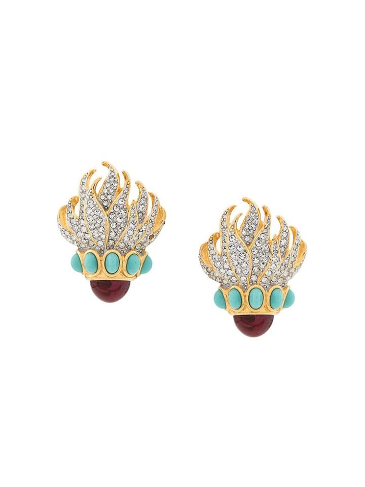Susan Caplan Vintage '1980s Elizabeth Taylor Clip-on Earrings - Gold