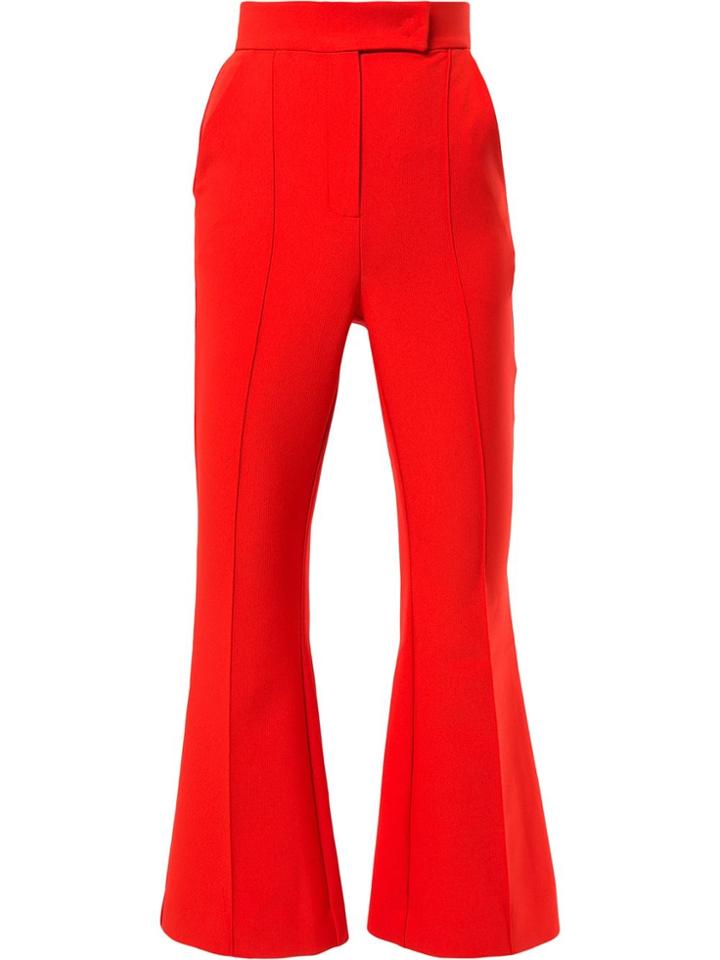 Dalood Cropped Flared Trousers - Orange