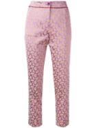 Etro Paisley Pattern Cropped Trousers, Women's, Size: 40, Pink/purple, Nylon/viscose/spandex/elastane