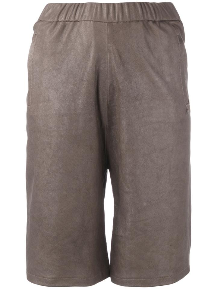 Humanoid 'gant' Shorts, Women's, Size: Medium, Brown, Goat Skin/cotton