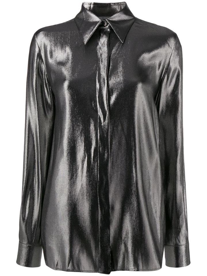 Alberta Ferretti Foil Shirt - Silver