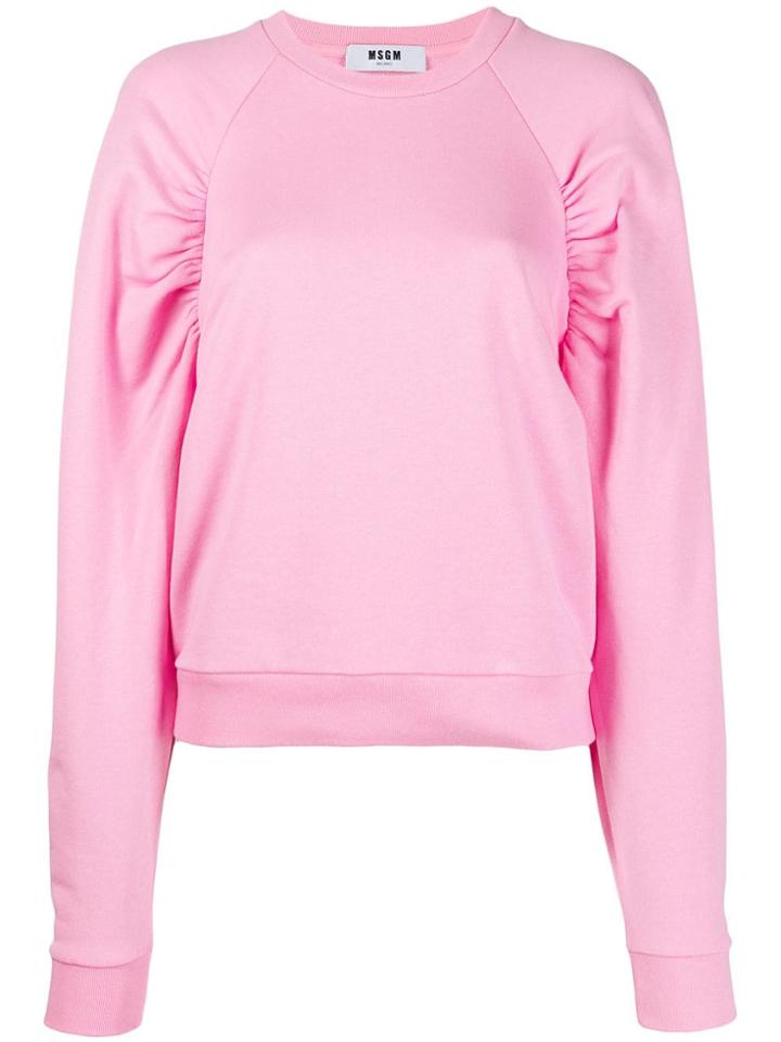 Msgm Puff Sleeves Sweatshirt - Pink