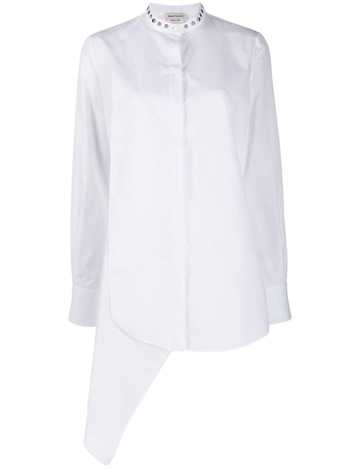 Alexander Mcqueen Studded-collar Asymmetric Shirt - White