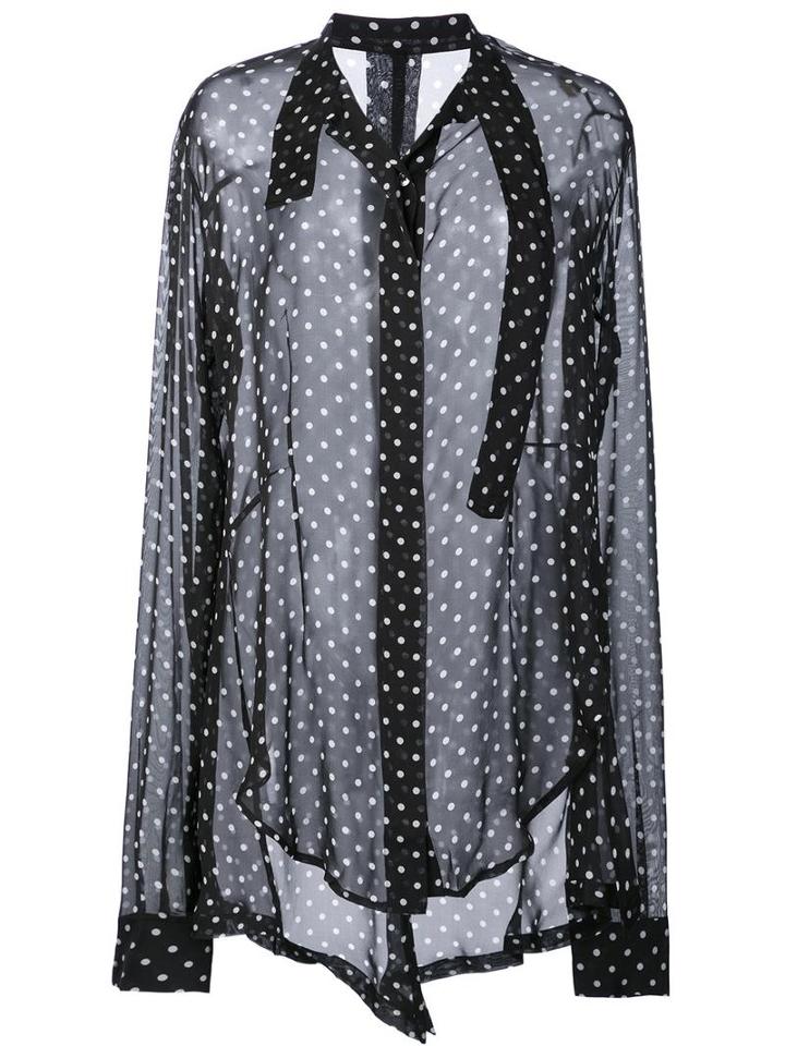Polka Dot Shirt, Women's, Size: 40, Black, Silk, Unravel Project