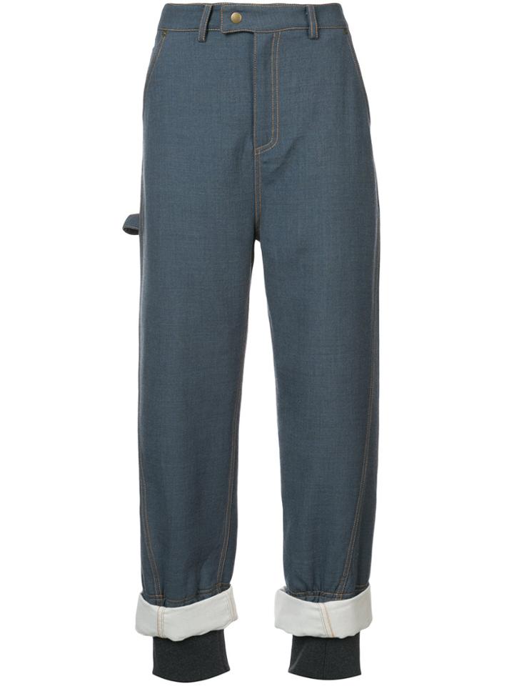 Rosie Assoulin Embellished Cuff Trousers - Blue