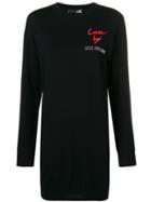 Love Moschino Embellished Logo Sweatshirt Dress - Black