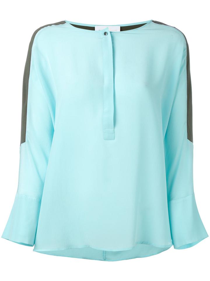 Isabelle Blanche - Panel Blouse - Women - Silk - M, Women's, Blue, Silk