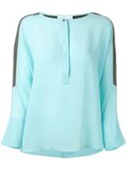 Isabelle Blanche - Panel Blouse - Women - Silk - M, Women's, Blue, Silk