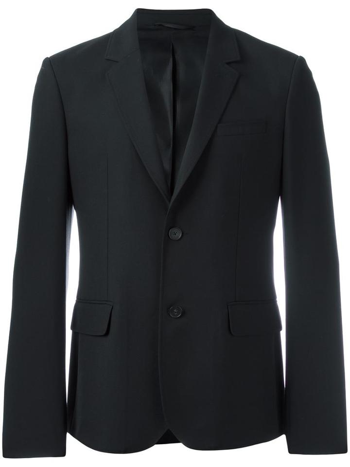 Carven Flap Pocket Blazer, Men's, Size: 50, Black, Polyester/virgin Wool/acetate/viscose