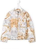 Roberto Cavalli Kids - Baroque Print Padded Jacket - Kids - Feather Down/polyamide/polyester - 6 Yrs, Brown